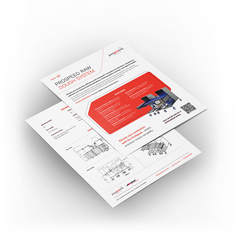 Prospeed raw dough system spec sheet rendering